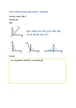 Toán lớp 4 trang 69, 70 Bài 30: Đo góc - Góc nhọn, góc tù, góc bẹt Chân trời sáng tạo
