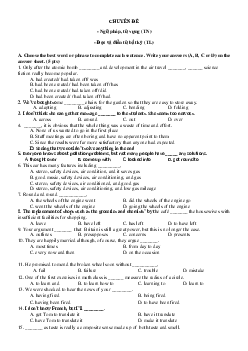 Bài tập đội tuyển Tiếng Anh 9 THCS dự thi tỉnh năm 2020