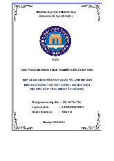 Nghiên cứu các nhân tố ảnh hưởng đến khả năng thu hút khách nội địa của các tỉnh vùng Tây Nam Bộ | Bài thảo luận Phương pháp nghiên cứu khoa học