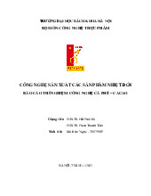 Báo cáo thí nghiệm cà phê cacao_Bùi Kim Ngọc| Môn Công nghệ sản phẩm nhiệt đới| Trường Đại học Bách Khoa Hà Nội