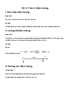 Giải Vật lí 11 Bài 2: Điện trường | Cánh diều