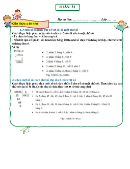 Phiếu bài tập cuối tuần Toán lớp 3 - Tuần 31 ( cơ bản ) |  Cánh Diều
