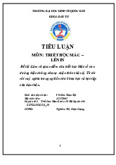 Làm rõ quan điểm của triết học Mác về con đường biện chứng của sự nhận thức chân lý. Từ đó rút ra ý nghĩa trong nghiên cứu khoa học và học tập của bản thân | Tiểu luận môn triết học mác - lênin