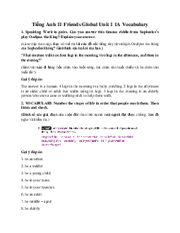 Giải Tiếng Anh 11  Unit 1 1A Vocabulary | Friends Global