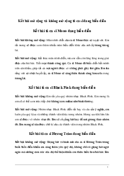 Viết đoạn kết bài mở rộng và không mở rộng Tả ca sĩ đang biểu diễn (14 mẫu) | Tập làm văn lớp 5