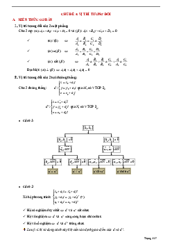 Tóm tắt lý thuyết và bài tập trắc nghiệm vị trí tương đối Toán 12