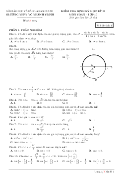 Đề kiểm tra định kỳ Đại số 10 chương 6 trường Võ Thành Trinh – An Giang