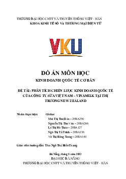 Phân tích chiến lược kinh doanh quốc tế của Vinamilk | Đại học Đà Nẵng