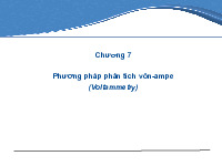 Chương 7: Phương pháp phân tích vôn-ampe | Bài giảng môn Phân tích bằng công cụ | Đại học Bách khoa hà nội