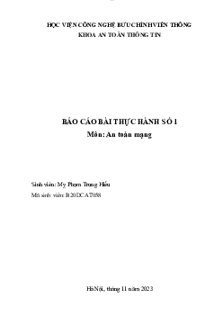 Báo cáo thực hành số 01 môn An toàn mạng Tìm hiểu về giao thức DNS và hệ thống tên miền
