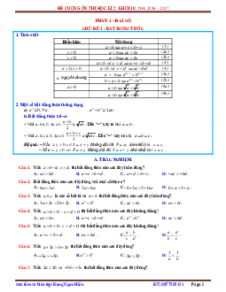 Đề cương ôn thi học kỳ 2 Toán 10 – Đặng Ngọc Hiền