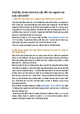 Chế độ, chính sách trợ cấp đối với người cao tuổi mới nhất?