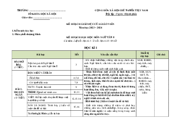 Kế hoạch giáo dục Ngữ văn 8 Cánh diều 2023-2024