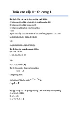Bài tập Tập hợp và phương trình môn Toán cao cấp 2 | Học viện Công Nghệ Bưu Chính Viễn Thông