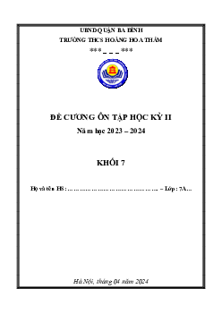 Đề cương học kỳ 2 Toán 7 năm 2023 – 2024 trường THCS Hoàng Hoa Thám – Hà Nội
