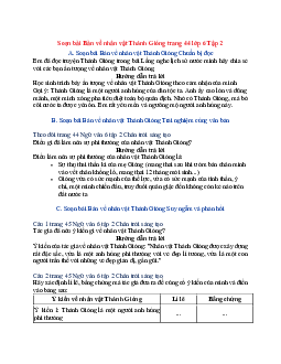 Soạn Ngữ văn 6 sách Chân trời sáng tạo bài Bàn về nhân vật Thánh Gióng trang 44