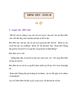 Phiếu bài tập cuối tuần lớp 2 môn Tiếng Việt Chân trời sáng tạo - Tuần 20