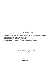 Phân Tích Vai Trò của Triết Học Mác-Lênin Trong Đời Sống Xã Hội Tại Việt Nam | Môn Triết học - Học viện An ninh nhân dân