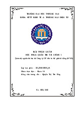 Quản trị nguồn tài trợ tại Công ty CP đầu tư thế giới di động (MWG) | Bài thảo luận quản trị tài chính