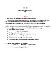 Bộ Đề Kiểm Tra Tiếng Anh Lớp 4