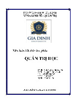Tiểu luận kết thúc học phần Môn Đại cương quản trị học | Đại học Gia Định