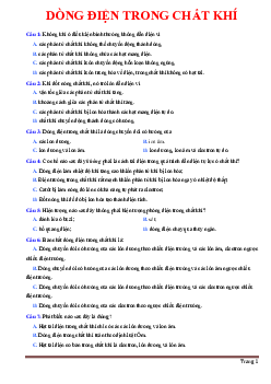TOP 35 câu trắc nghiệm dòng điện trong chất khí (có đáp án)