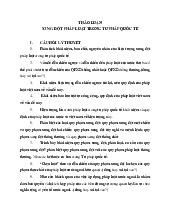 THẢO LUẬN XUNG ĐỘT PHÁP LUẬT TRONG TƯ PHÁP QUỐC TẾ