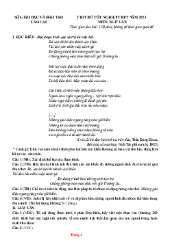 Đề thi thử tốt nghiệp THPT năm 2023 môn Ngữ Văn Sở GD&ĐT Lào Cai (có lời giải)