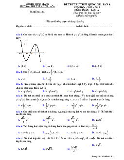 Đề thi thử Toán THPT Quốc gia 2019 trường Yên Dũng 2 – Bắc Giang lần 4