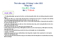 Giáo án điện tử Tiếng việt 1 bài 1 Chân trời sáng tạo: Học vần: T, t, t, h ,nh