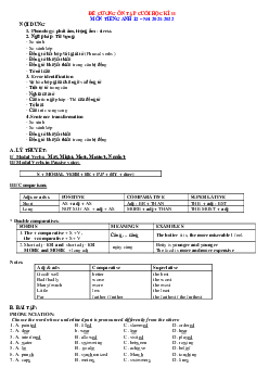 Đề Cương Ôn Tập Tiếng Anh 12 HK2 Năm 2022