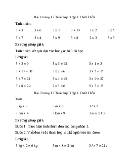 Giải SGK Toán lớp 3 trang 17 Bảng nhân 3 | Cánh Diều