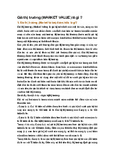 Giá thị trường (MARKET VALUE) là gì ?