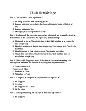 Câu hỏi trắc nghiệm ôn tập môn Triết học Mác - Lênin | Trường Đại học Khoa học Tự nhiên, Đại học Quốc gia Thành phố Hồ Chí Minh