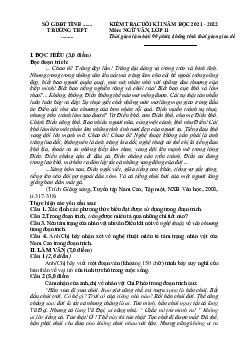 Đề kiểm tra học kì 1 Văn 11 năm học 2021-2022 ( có đáp án )