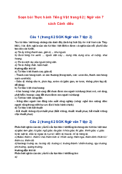 Soạn bài Thực hành Tiếng Việt trang 62 | Ngữ văn 7 sách Cánh diều