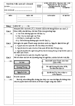 Đề thi học kì 2 lớp 4 môn Lịch sử - Địa lý trường Tiểu học Hồ Văn Huê năm 2018 - 2019