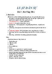 Bài 1: Nhập môn - Luật Dân Sự | Trường Đại học Luật, Đại học Quốc gia Hà Nội