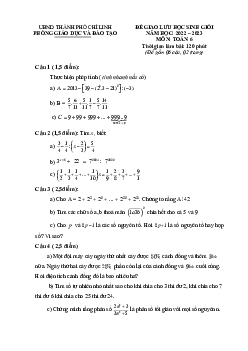 Đề giao lưu HSG Toán 6 năm 2022 – 2023 phòng GD&ĐT Chí Linh – Hải Dương