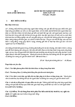 Đề thi thử THPT Quốc gia 2022 môn Ngữ văn bám sát đề minh họa - Đề 1 (có lời giải)