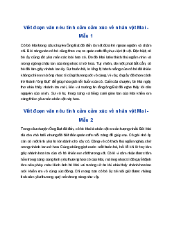 Viết đoạn văn nêu tình cảm cảm xúc về nhân vật Mai trong câu chuyện Ông Bụt đã đến | Tập làm văn 4