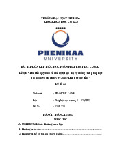 Tìm hiểu quy định về chế độ tài sản của vợ chồng theo pháp luật hôn nhân và gia đình Việt Nam? Liên hệ thực tiễn | Bài tập lớn kết thúc học phần Pháp luật đại cương