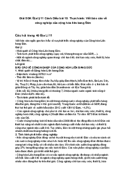 Giải SGK Địa lý 11 Cánh Diều bài 10: Thực hành: Viết báo cáo về công nghiệp của cộng hòa liên bang Đức