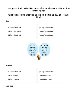 Giải Toán lớp 4 Bài 6: Bài toán liên quan đến rút về đơn vị | Chân Trời Sáng Tạo