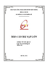 Báo cáo bài tập lớn môn Xác suất thống kê | Học viện Công Nghệ Bưu Chính Viễn Thông