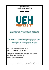 Tiểu luận Phân Tích Giá Trái Cây 2023 | Kinh tế vĩ mô | Trường Đại học kinh tế Thành Phố Hồ Chí Minh