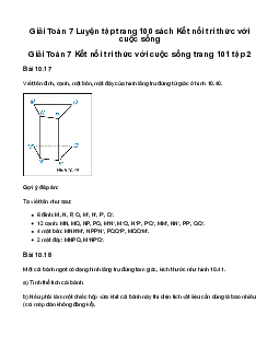 Giải Toán 7 Luyện tập trang 100 | Kết nối tri thức