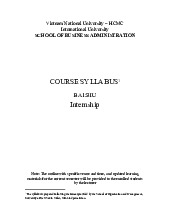 Giáo trình học phần Thực tập tốt nghiệp | Trường Đại học Quốc tế, Đại học Quốc gia Thành phố Hồ Chí Minh
