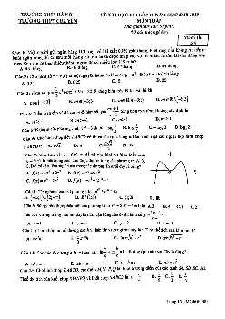 Đề thi học kỳ 1 Toán 12 năm 2018 – 2019 trường THPT chuyên ĐHSP – Hà Nội