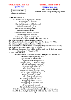 Đề thi hk2 văn 10 sở GD Quảng Nam 2020-2021 (Có đáp án)